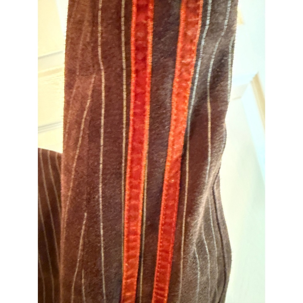 Wilsons Leather Brown Pinstripe Suede Blazer 1984 Crown Studded Jacket Large - Picture 3 of 8